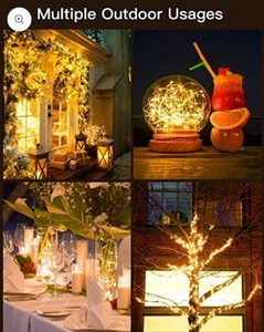 2 Pack 66FT 200 LED 8 Modes Solar String Cooper Wire Fairy Light Outdoor Yard US - Picture 1 of 14