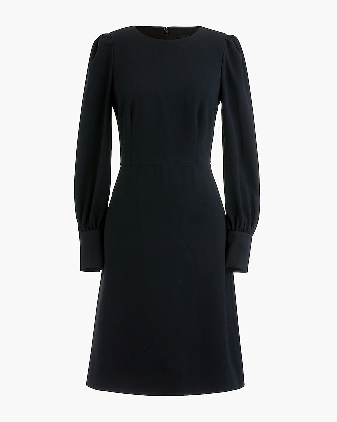 NWT J Crew Black Long-Sleeve Dress in 365 Crepe ~Size 2~ J2205 - Image 1 of 1