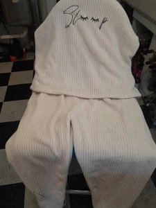 Sleep Pajamas Sz Large Ribbed Cozy Comfy Unbranded Cream Colored - Picture 1 of 10