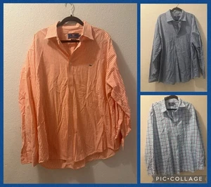 3 Vineyard Vines Men's Performance Classic Fit Tucker Shirt Blue Check Plaid 2XL - Picture 1 of 8