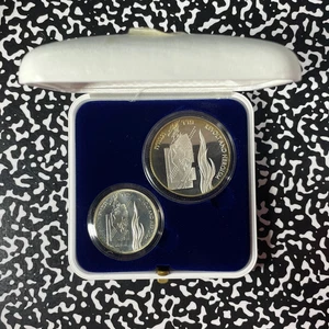 1993 Israel 2x Coin Proof Set Lot#B3037 Silver! With Case & C.O.A. - Picture 1 of 4