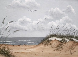 SARAH MARGARET BERRY Original Ölgemälde Strandszene - Bild 1 von 11