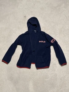 Polo Ralph Lauren Kids Navy Blue Zip-Up Sweater With Hood Size M - Picture 1 of 3