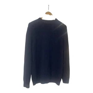 Barbour  Mens Jumper Navy Blue Long Sleeve Round Neck Winter Smart Casual Size M - Picture 1 of 7