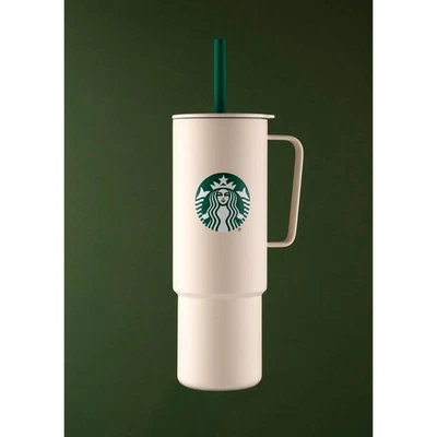 Vaso Starbucks x MiiR 2025 Holiday White con mango 32 oz edición limitada Foto 1 de 4