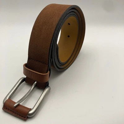 Cinturón de gamuza Johnston & Murphy para hombre 40 marrón hecho en EE. UU. informal clásico Foto 1 de 4