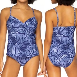Sunsets 2-PC Swimsuit Simone 38D Underwire Tankini Top & L Bali Bottom NWT Blue - Picture 1 of 13