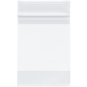 Plymor 3" x 4", 4 Mil with White-Block Heavy Duty Zipper Reclosable Plastic Bags - Picture 1 of 3