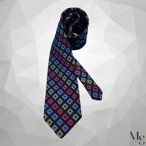 ROBERT TALBOTT Multicolor Geometric Men’s Silk Tie Made In USA 59"-3.75" EX CD - Picture 1 of 6