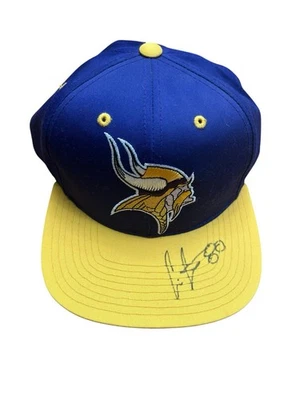 Vintage Minnesota Vikings Hat Signed Cris Carter Twins Enterprise New 90s NFL - Image 1 of 4
