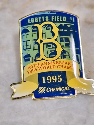 Значок чемпиона мира MLB 1955 Ebbets Field 40th Anniversary Brooklyn Dodgers - Изображение 1 из 3
