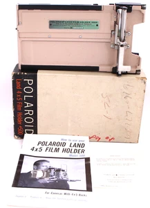 Polaroid Land 4x5 film holder #500 model 500 film back with box, manuals, mint! - Picture 1 of 5