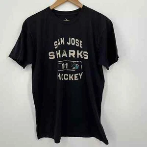 San Jose Sharks T-Shirt Men's L Black NHL Hockey Short Sleeve Crew Neck Cotton - Picture 1 of 8