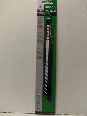 Hitachi 8" Reciprocating Recip Jig Saw Blade Carbide Coarse Grit 728796C - Image 1 of 3