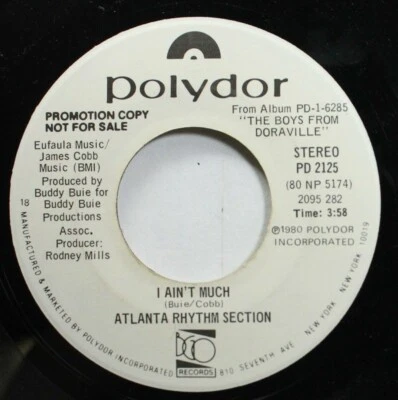 Rock Promo Nm! 45 Atlanta Rhythm Section - i Ain't Much / much On Polydo - Image 1 of 2