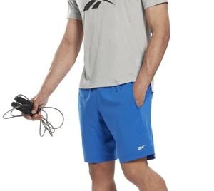 Pantalones Cortos Reebok Para Hombre Ajuste Regular Absorbente de Humedad 9" Cordón Azul Real XL - Imagen 1 de 7