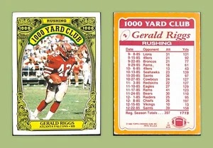 ⚓️🔥1986 Topps Football Gerald Riggs 1000 Yard Club #2 - Picture 1 of 1