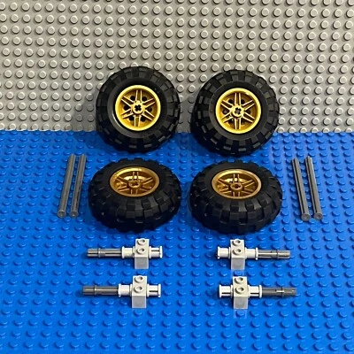 Lego Wheels Technic Matched Pearl (55976) (56145) + Tires For Car Truck 56x26 - Image 1 of 4