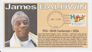 6° Cachets James Baldwin Birth Centennial Born 1924 Author Civil Right Activist - Picture 1 of 1