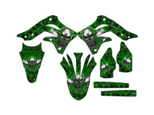 2012 KX 450F FLAMING GEARHEAD Green Senge Graphics Kit Compatible with Kawasaki - Picture 1 of 4