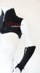 Corsé de hombro Cabo Encogimiento de hombros Guantes Guanteletes Conjunto negro - Imagen 1 de 2