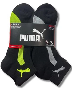 PUMA CALCETINES HOMBRE - CUARTO - PIPA 243 - AZUL LIMA NEGRO - GRANDE (10-13) PACK 6 XX - Imagen 1 de 3