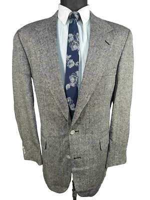 ROBERT STOCK Mens Beige Tan HOMESPUN SILK Sport Coat Blazer Jacket SIZE 43L - Image 1 of 4