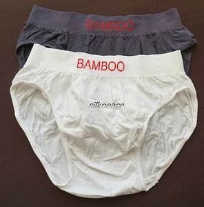 2 Women SEAMLESS Briefs BAMBOO Fiber Panties Underwear 6 7 M L Waist 32 34 36"  - Picture 1 of 13
