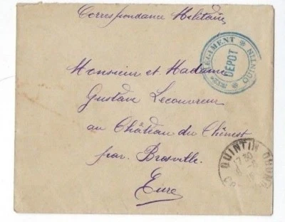 1915 Quintín Francia Primera Guerra Mundial Militar a Brosville Audaz Azul Quitin Regt Depot Strike Foto 1 de 2