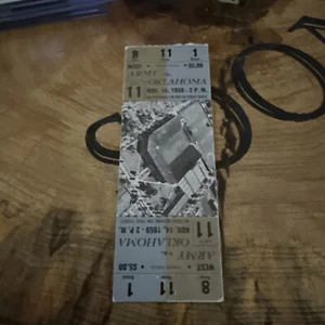1959 Oklahoma Sooners Black Knights Of Army Football Complete Ticket Not A Stub - Picture 1 of 11