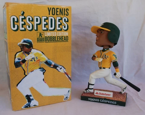 YOENIS CESPEDES Oakland A's Athletics Screw On Black Bat Bobblehead A'S SGA 2013 Cover