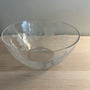 "Cuenco para servir de vidrio de cristal Lenox Marchesa 9"" boca floral soplado grabado" - Imagen 1 de 4