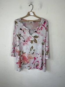 Calvin Klein Womens Shirt 3X Plus Pink Floral Romance Feminine Easter Preppy - Picture 1 of 9