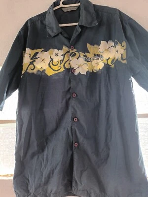 Vintage Rip Curl Mens Hawaiian Surfer Floral Blue Summer Short Sleeve Shirt XL - Imagen 1 de 4