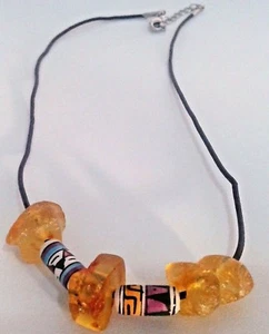 Collar de ámbar natural sin tratar ni tallar - Imagen 1 de 5