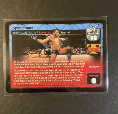 2002 WWF Raw Deal Booker T Spinnerooni Trading Card NM/LP - Image 1 of 3