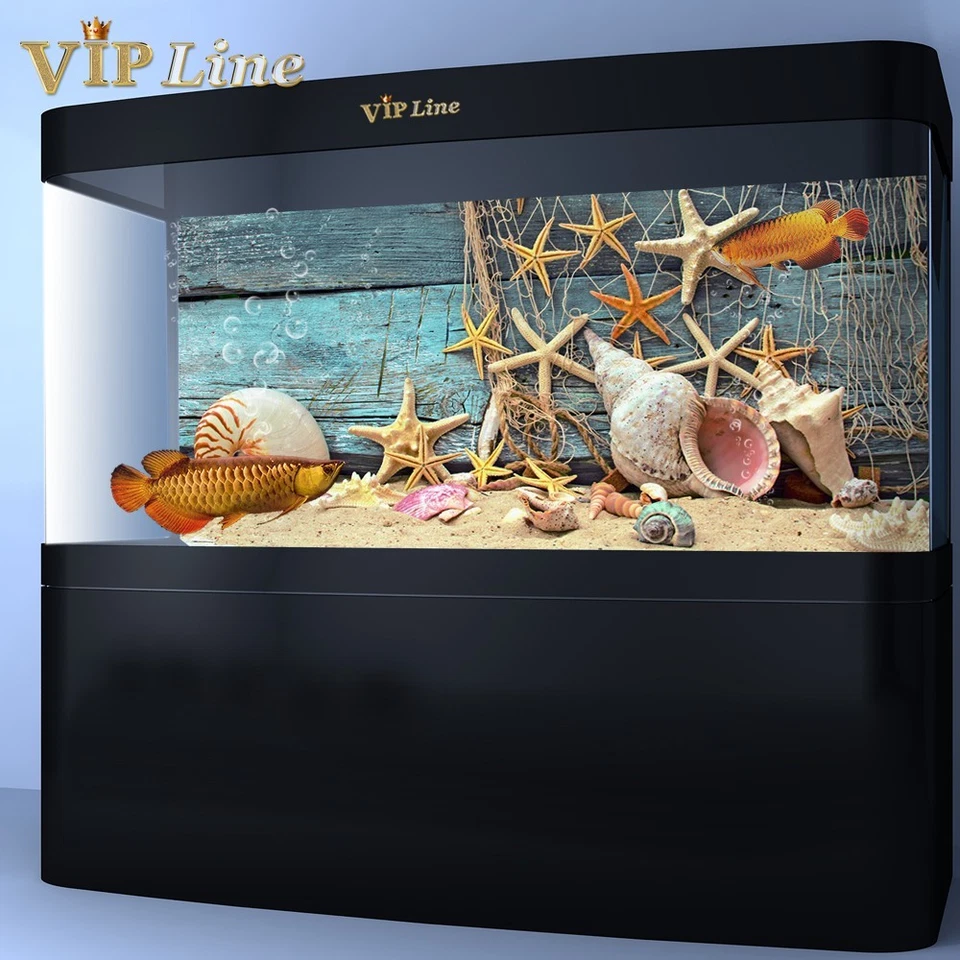 VIP.LINE Aquarium Background Poster Starfish PVC Fish Tank Decorations Landscape