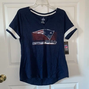 NWT New England Patriots Fanatics Women's Notch Neck Raglan Sleeve T-Shirt XL - Picture 1 of 6