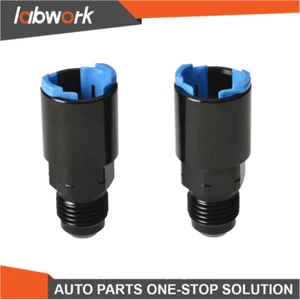 Labwork 2× Fuel Rail EFI Fitting 6AN Male Flare To 3/8" Quick-Disconnect Adapter - Picture 1 of 8