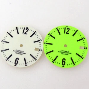 29mm Sterile Luminous white green Watch Dial Fit Japan NH35 NH36 7S26 movement - Picture 1 of 10