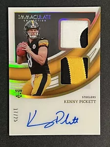 2022 Immaculate Kenny Pickett Rookie RC Gold RPA /25 Dual Patch Auto Steelers - Picture 1 of 2