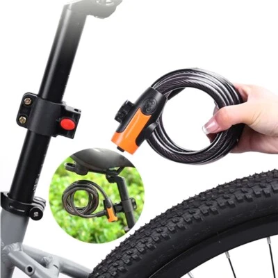 Bicycles Lock with 2 Keys and Bracket Bike Lock Cable Outdoor Cycling Equipment - Image 1 of 4