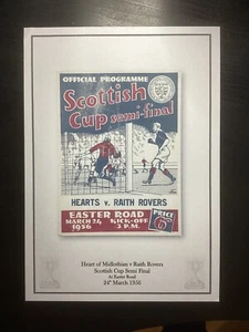 1955-56 Hearts v Raith Rovers Scottish Cup Semi Final Programme PRINT - Picture 1 of 1
