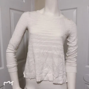 CAbi outlet white color lace back detail sweater size XS - Picture 1 of 4