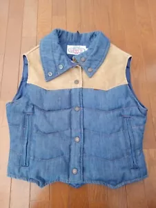 Vintage 70s/80s 'Ski Levi's' Youth (9/10) Denim Puffer Vest Great Condition - Picture 1 of 15