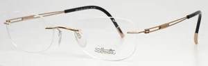 SILHOUETTE 4300 20 6051 5227 Gold Womens Oval Rimless Eyeglasses 51-19-140 B:33 - Picture 1 of 14