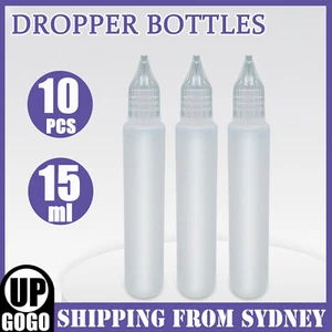 10X Squeezable Empty Plastic Needle Tip Eye Drop Oil Liquid Dropper Bottle 15ML - Picture 1 of 12