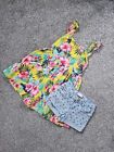 Girls Summer Bundle Age 3-4 Years Dress Denim Shorts Yellow Floral Holiday A