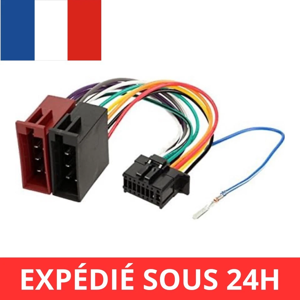 Câble iso pour autoradio Pioneer 16 broches 23x10mm TechExpert - Photo 1/1