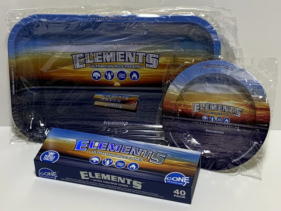ELEMENTS King Size 1pack 40 Rice Cones Ultra Thin Pre Rolled Paper Genuine Wraps